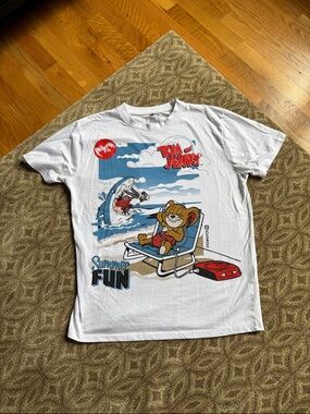 South Pole White Tom and Jerry Collaboration Tee - Black Print